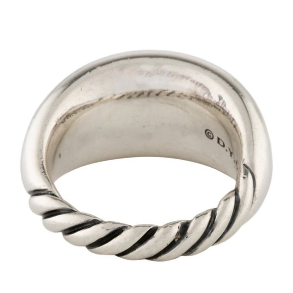 DAVID YURMAN DIAMOND STERLING SILVER DOME BAND RING - Picture 6 of 8